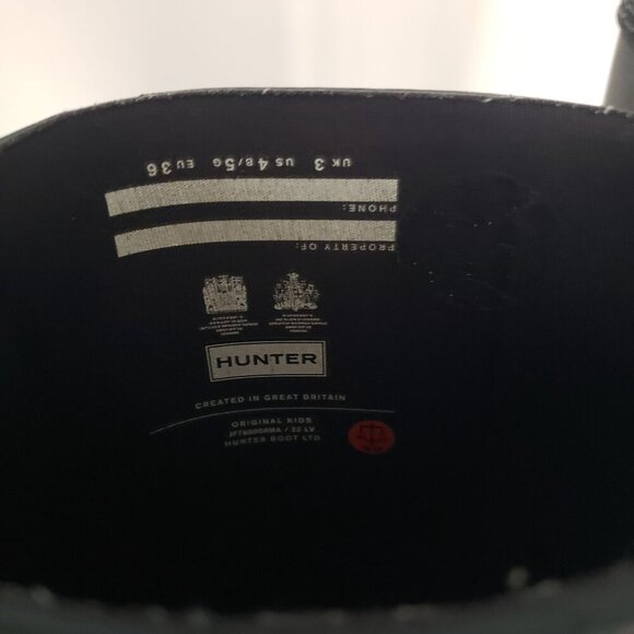 HUNTER Original Kids Classic Waterproof Tall Wellie Rain Boots Navy Blue - Picture 9 of 13